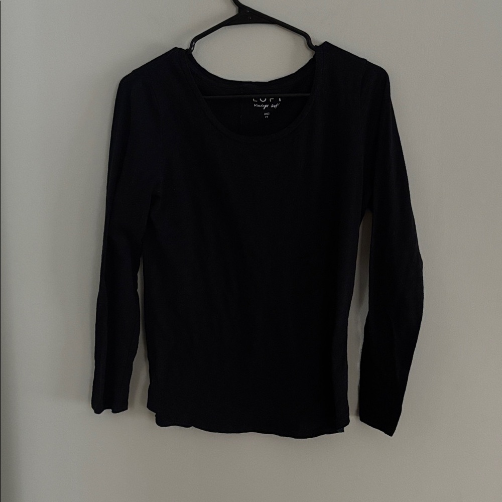 LOFT Black Long Sleeve Lightweight Y2K Preloved Blouse Women’s Size Medium M